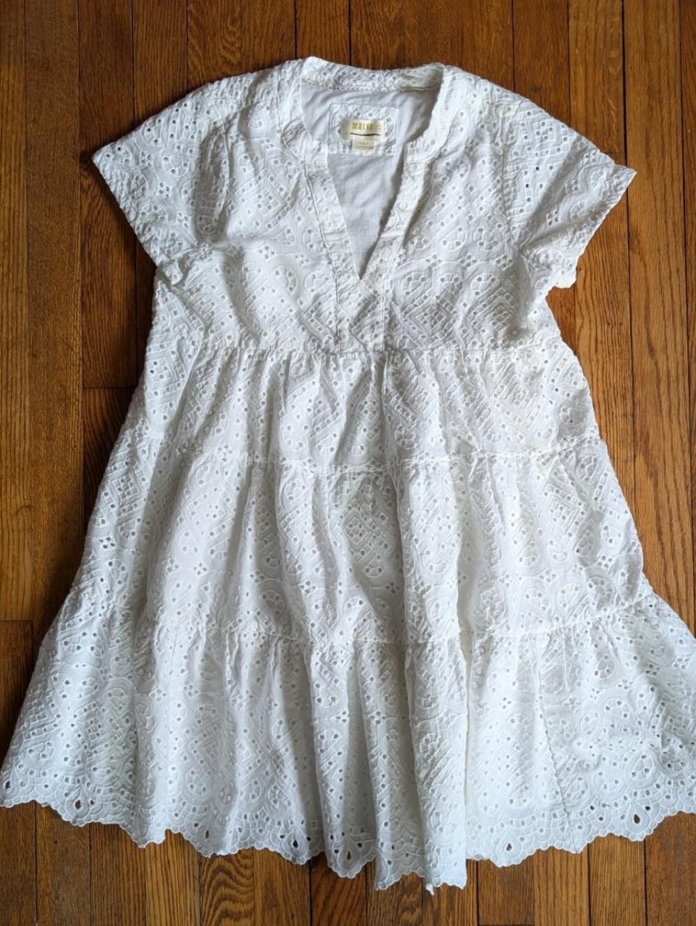 Anthropologie Maeve Harper White Eyelet Tunic Dress